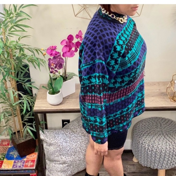 Vintage Multi Patterned Sweater - Picture 10 of 10
